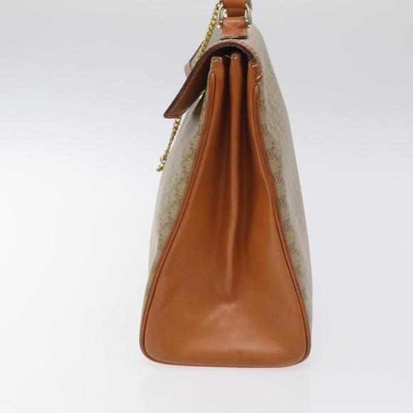 CELINE Macadam Canvas Hand Bag PVC Beige Gold Auth 122524 - Picture 3 of 16